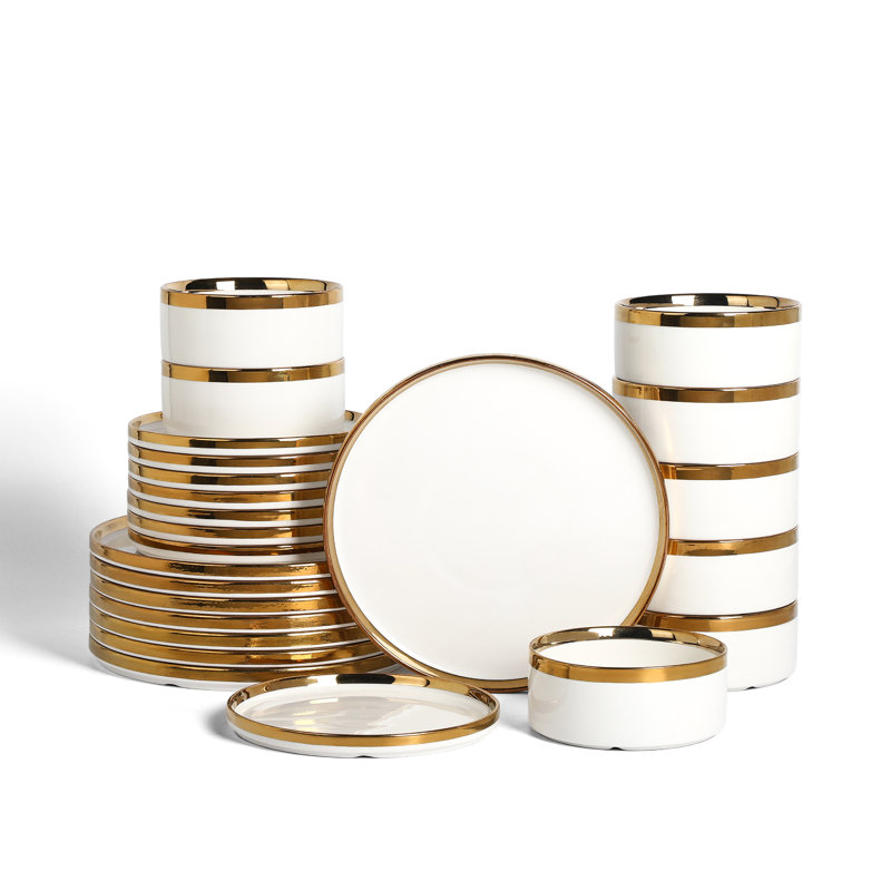 Christian Siriano Solene 24-Piece Dinnerware Set Porcelain