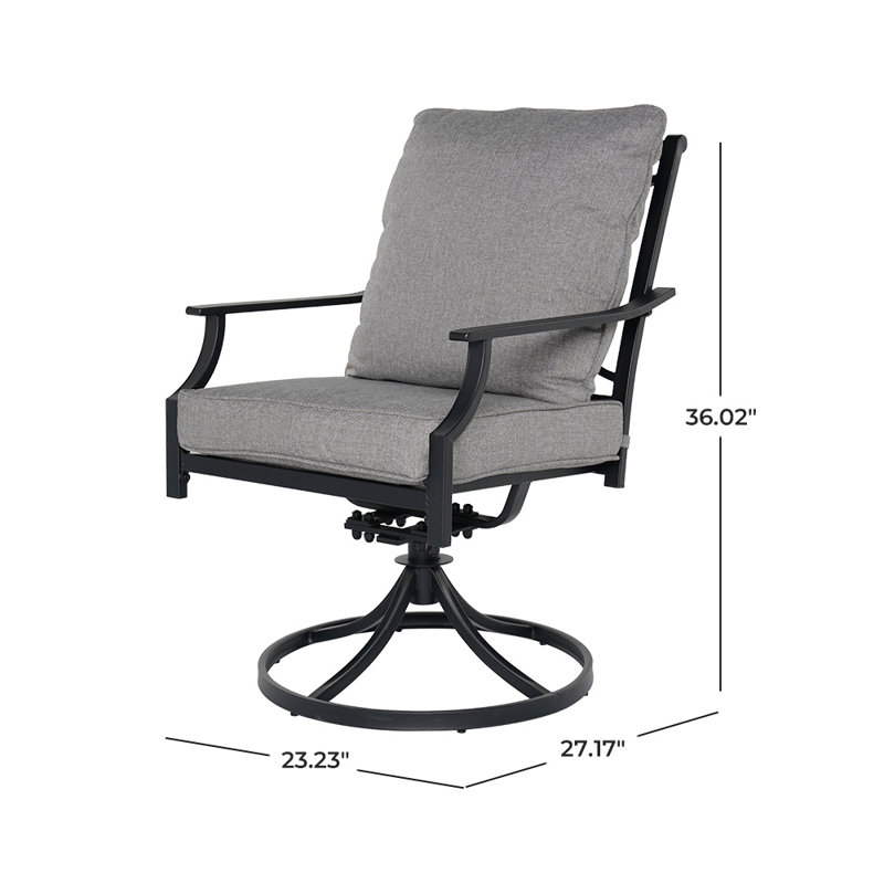 Ensemble de salle à manger pivotant en métal pour 6 personnes avec table rectangulaire et chaises ergonomiques rembourrées