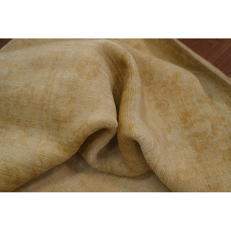 Tapis transitionnel doré fait à la main Oushak 5 x 8