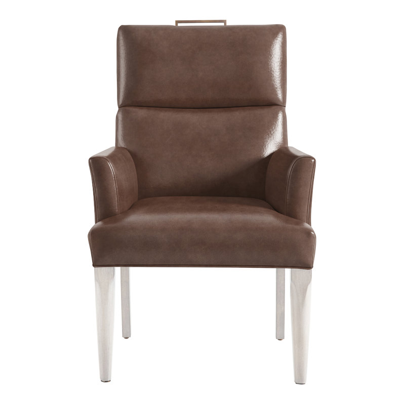 Thom Filicia Home Fabric Tight Back Arm Chair, Casa Blanca, Ian Smoke