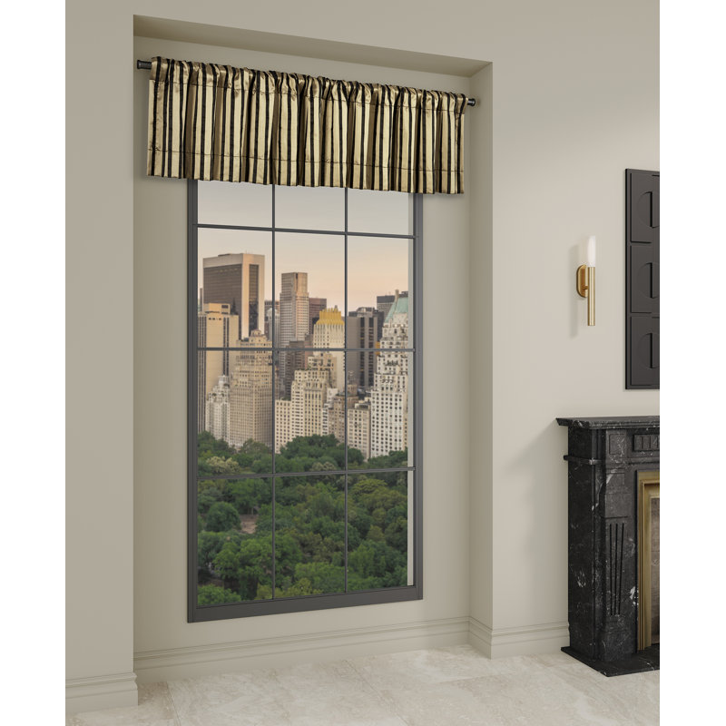 Calvari - Black And Gold Window Straight Valance