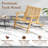 4PCS Teak Wood Outdoor Reclining Chair w/ Comfortable Backrest & Armrests