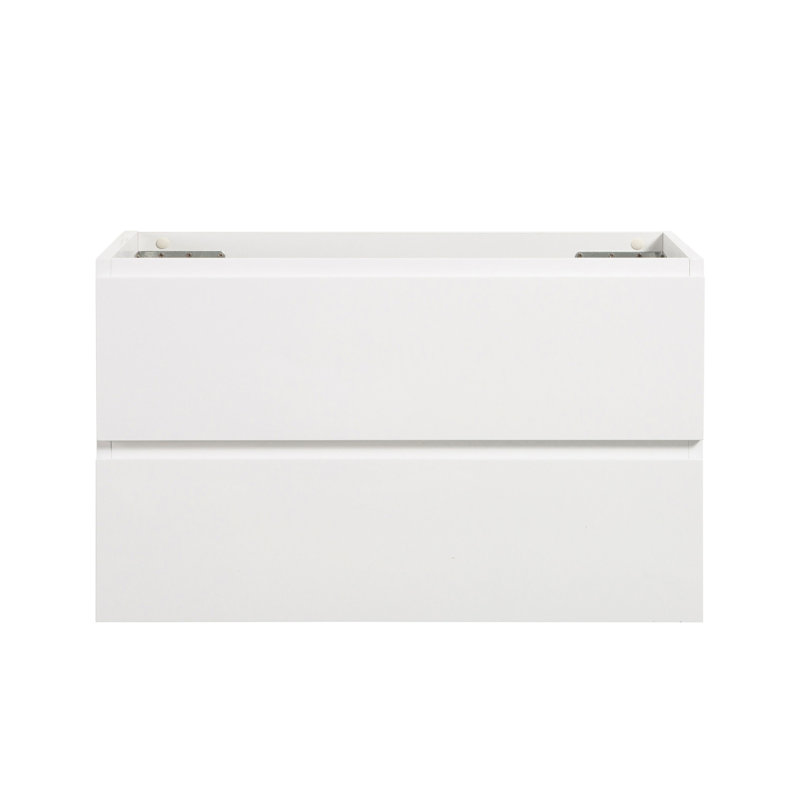 Meuble mural sans lavabo - Blanc. 36w-201. Espace de rangement agrandi de 20 %. Tiroir silencieux. Poignée élégante - Notion. 44,4 cm L. 52,6 cm H. 91,6 cm P. 30,3 kg. Fixation murale en blanc. Potentiel accru.