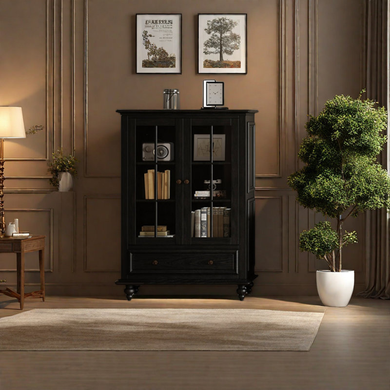 Armoire de rangement pour le salon, Noir mat