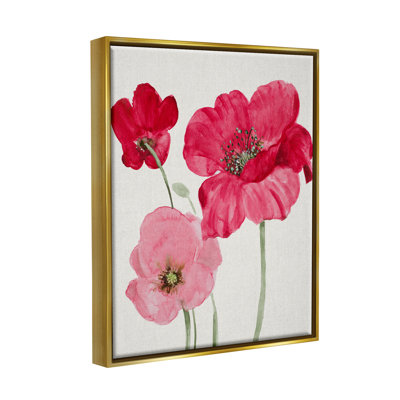 "Romantic Red Poppies Trio", art mural sur toile par Lanie Loreth