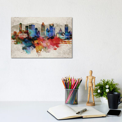 Montreal Abstract Skyline by WallDecorAddict - Wrapped Canvas Painting