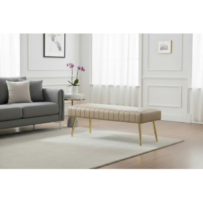 Hilda Faux Leather Upholstered Bench