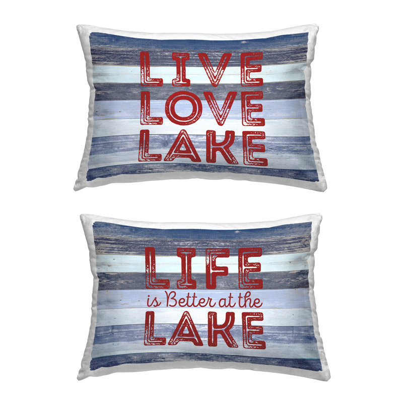 Coussin décoratif rayé à motif de phrases lacées par SD Graphics Studio (ensemble de 2)