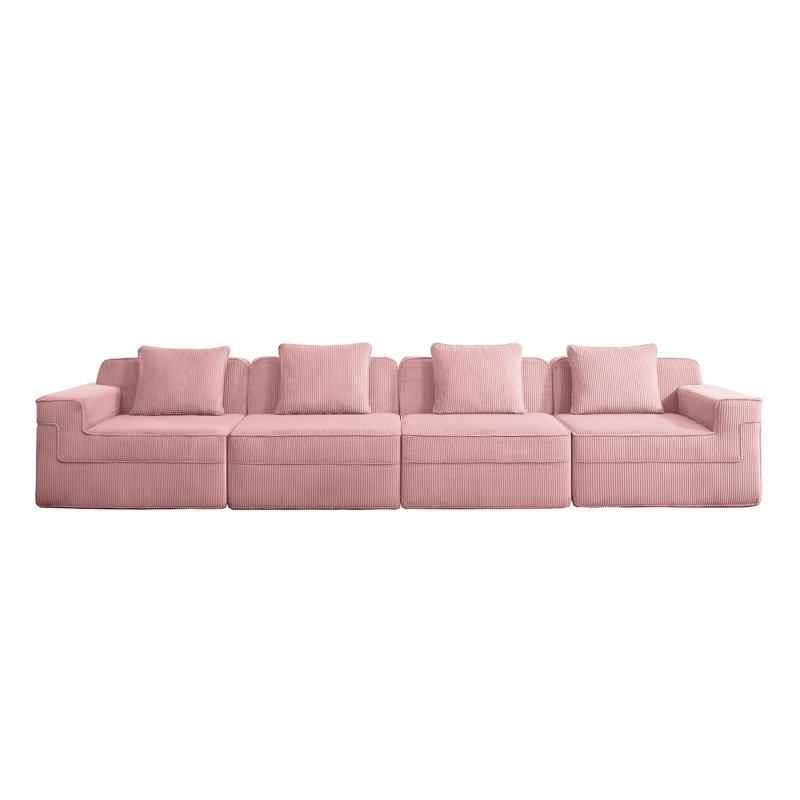 Canapé modulaire à compression - Conception linéaire, 4, Rose