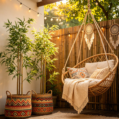 6FT Artificial Bamboo Tree 70.75 Inch Tall Fake Bamboo Plant in Nursery Pot with Faux Grass, Realistic Faux Decorative Tree for Indoor Home Office Liv
