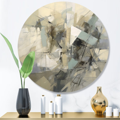 " Gray Beige Geometric Blend III "