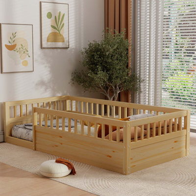Floor Bed Frame With Fence