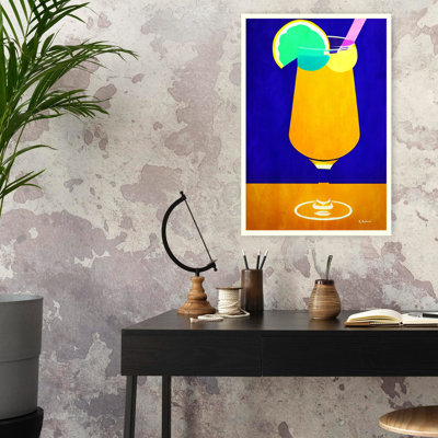 Vibrant Summer Cocktail Colorful Contemporary Fruit Wall Art
