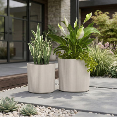 Pot à fleurs rond Byron - ensemble de 2 (12 po et 14 po)