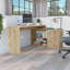 Bureau en L Desti, bureau, chêne clair