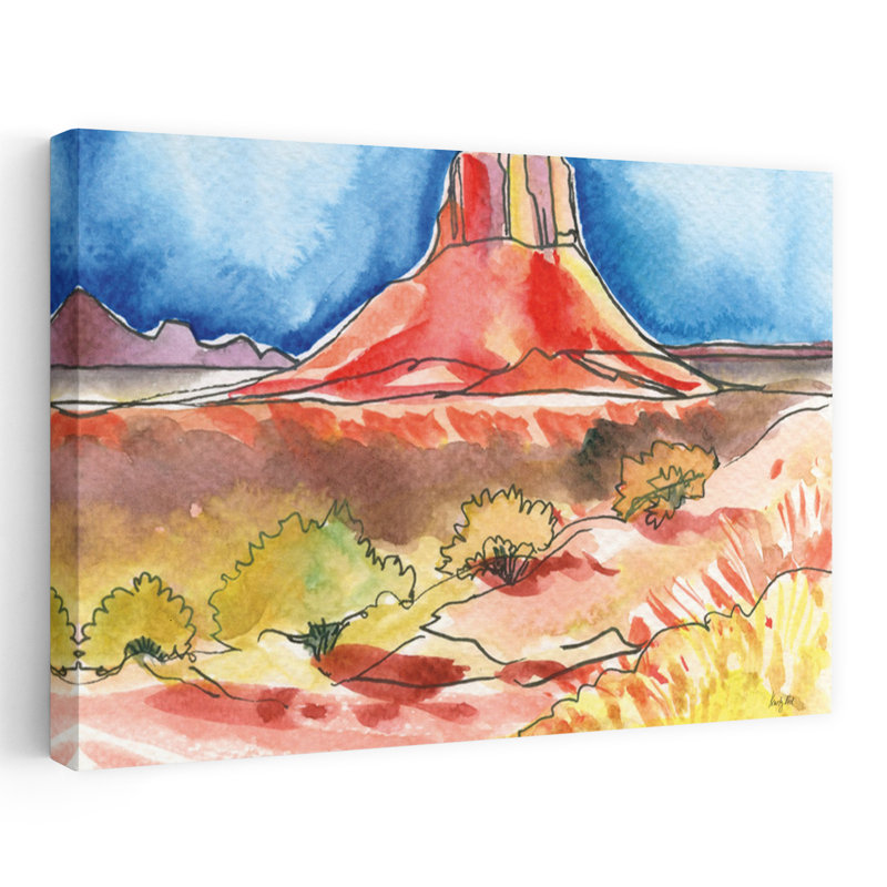 Summer Butte, paysage contemporain abstrait, art de montagne, H 60 po x l 40 po