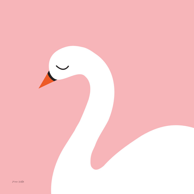 Swan by Ann Kelle - Wrapped Canvas Print, 91cm H x 91cm W