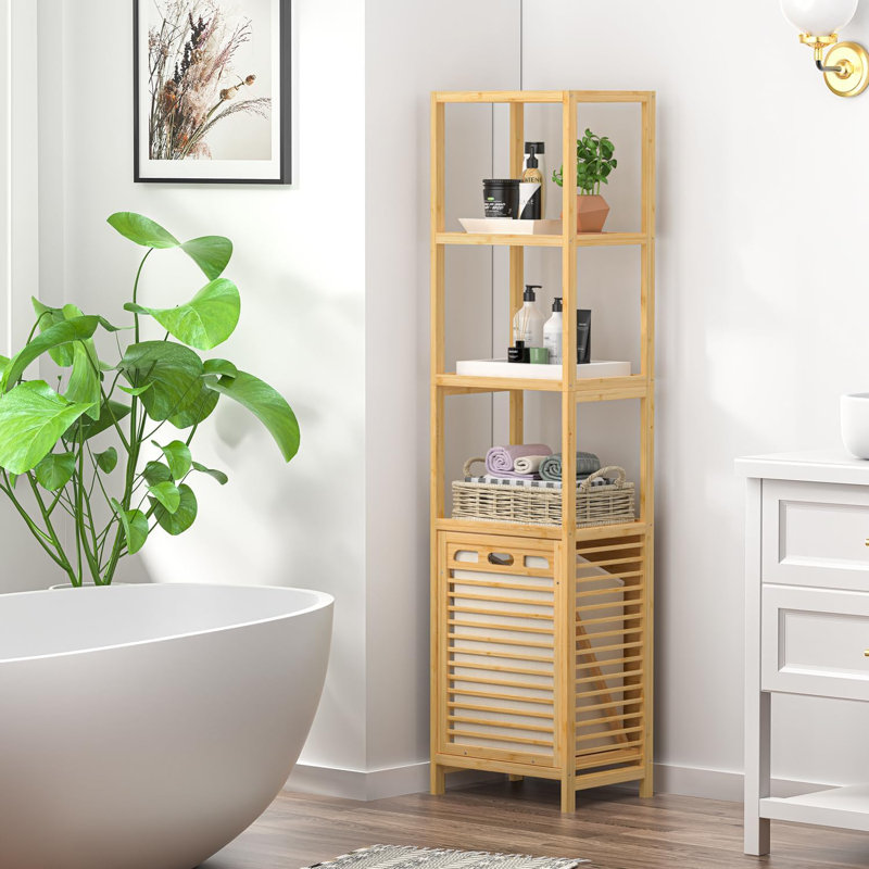 Bamboo Tilted Laundry Basket