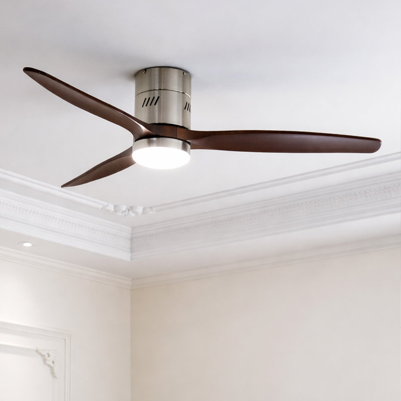 AuraVista 52" Modern 3-Blade Ceiling Fan with Light Kit & Remote Control – Flush Mount for Sleek, Space-Saving Design
