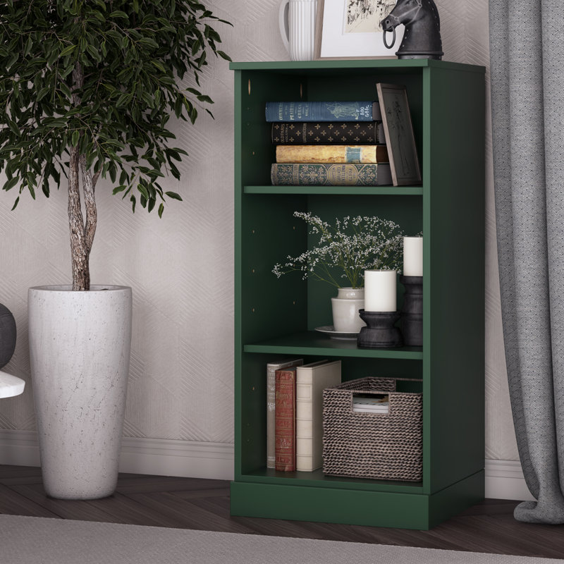 Bibliothèque 100% bois massif Palace Imports, tablettes réglables, l 16,5 po x L 35,75 po, Vert
