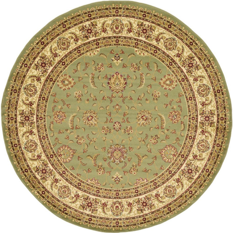 Niles Oriental Area Rug, Round 6'1", Green