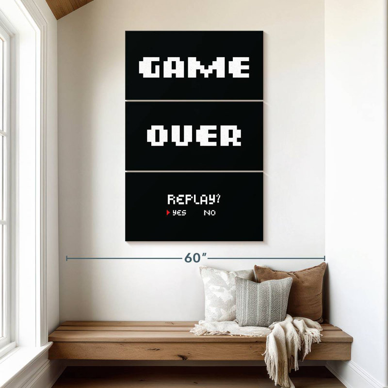 Kema Game Over Replay Wall Sign, 50" H x 32" W
