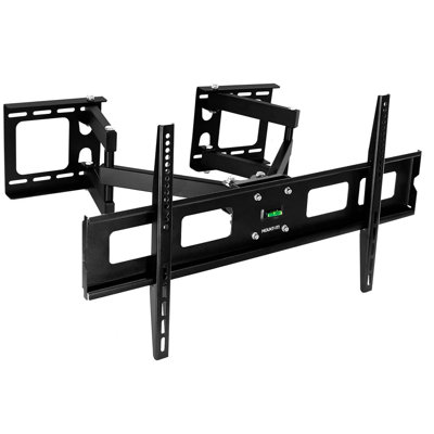 Support mural inclinable noir pour écrans de plus de 50 po avec tablettes Mount-it, peut supporter jusqu'à 132 lb