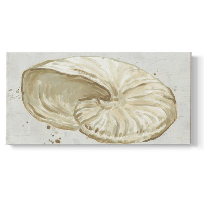 Neutral Shell Fresco I- Gallery Wrapped Canvas -Ready to Hang