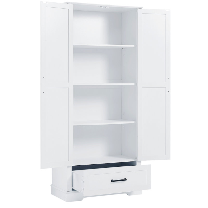 Tall Bathroom Storage Cabinet, Cabinet With Two Doors And One Drawer