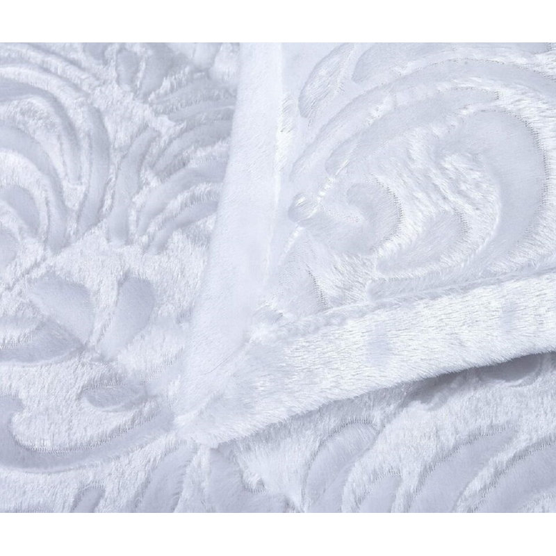 Whitt Polyester Bedspread with Pillow Shams Included, 250 x 250cm Bedspread + 2 Pillow Shams, White