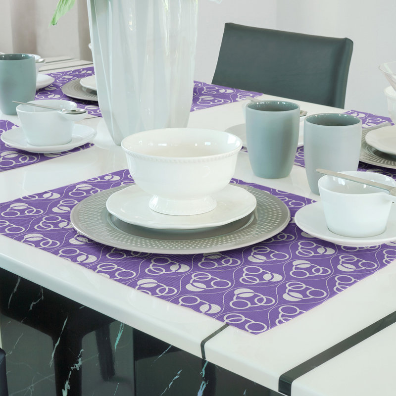 Napperon en coton 18 "Classic, Mauve/blanc, polyester