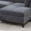 Repose-pieds modulaire en tissu de chenille cendré