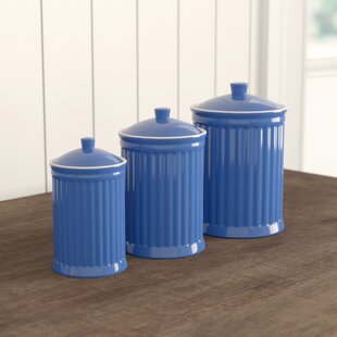 Blue Shells Ceramic Canisters - Set of 4