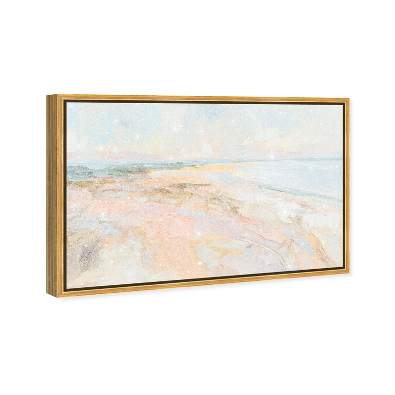 Tidal Borderland I Canvas Abstract Print by Oliver Gal, Black Frame, 15 x 10, 37"H x 55"W, Gold Frame