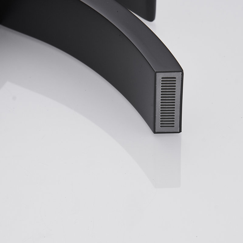 Waterfall Single Hole Single Handle Bathroom Vessel Sink Faucet, Matte Black