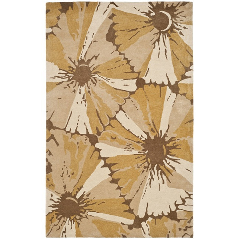 Tapis brun / ivoire Colette, Rectangle 7 pi 6 po x 9 pi 6 po