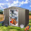 Remise de rangement extérieure en métal 8 pi x 6 pi avec base en métal-121497795-121497798