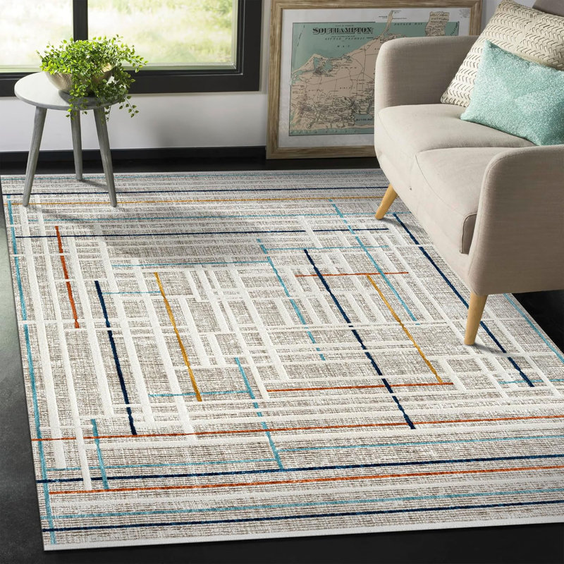 Ultra Soft Area Rugs Low Pile Rug Bedroom Carpet Non Slip Floor Mat Indoor Hallway Carpets HLOO5, Rectangle 120 x 180 cm