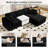 Boneless 110'' Comfy L Shaped Cloud Sofa with Ottoman, Oversized Compression Deep Seat Sectional Modular Couch, 3 Seater Living Room Set-1445337687