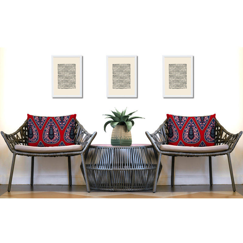 Paisley Outdoor Reversible Throw Pillow, Red