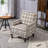 1pc, Fabric Single Sofa Chair, Retro Armchair With Striped Linen Fabric