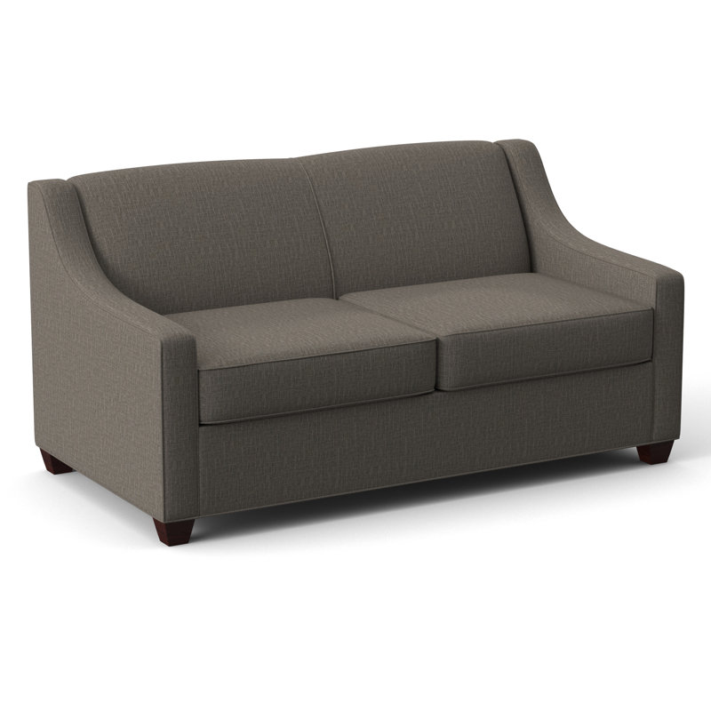 Phillips 68" Square Arm Loveseat with Reversible Cushions, Connelly Wren, Empire Mahogany