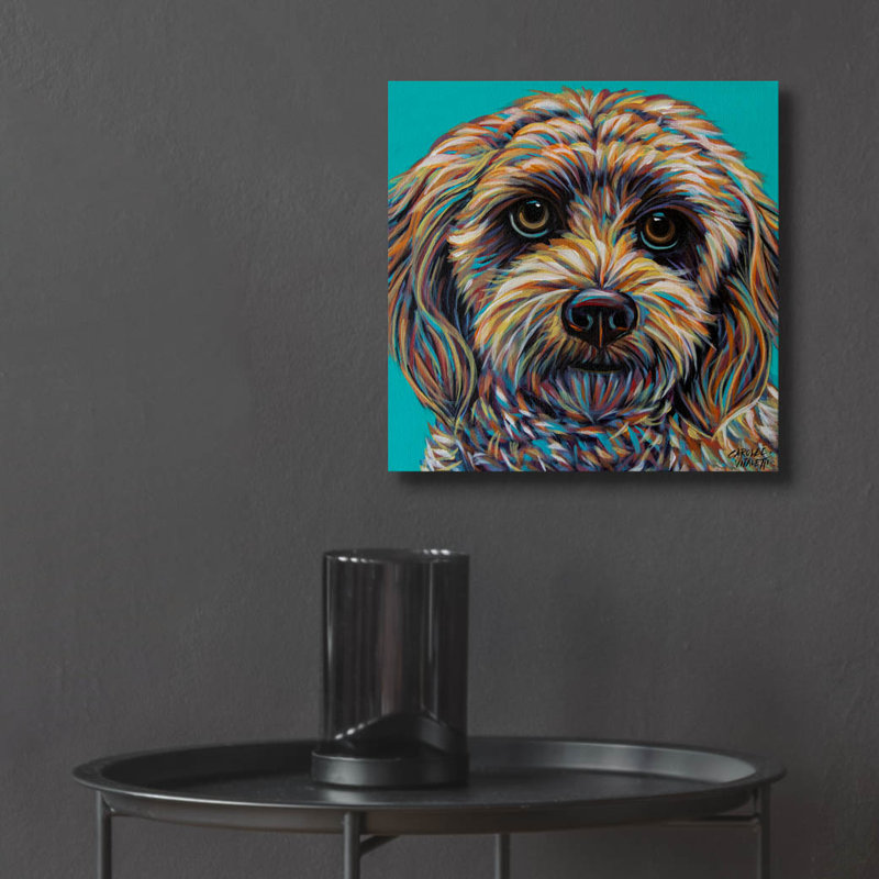 «Blue Doodle Brother 2» par Carolee Vitaletti, H 12 po x l 12 po x P 0,13 po