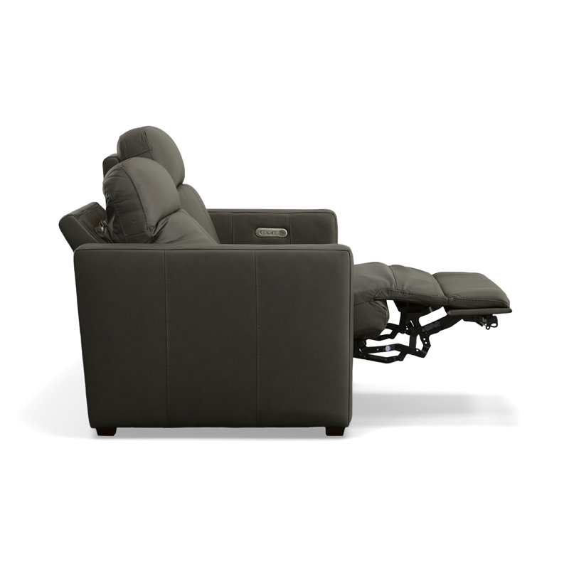 Causeuse inclinable rembourrée 57 po Broadway, Similicuir schiste