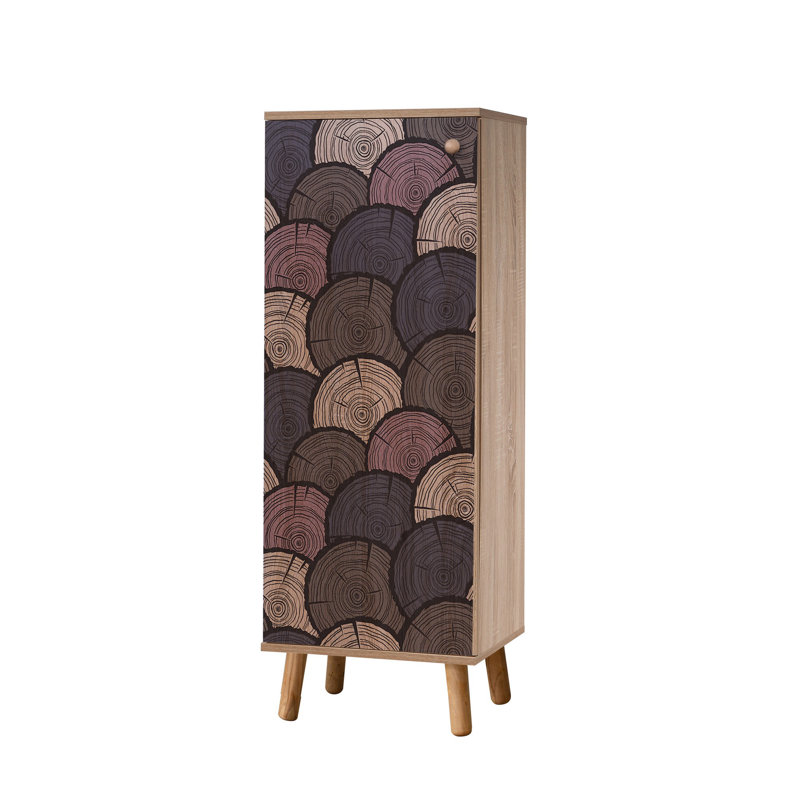 Modern Shoe Cabinet with Solid Wood Legs & Handles, Sonomo Color, 19.7 x 53.1 x 15.0 inches | 100% Melamine Coated Chipboard, UV Coating, Multiple Shelves | Stylish & Functional Storage Solution for Entryway & Hallway