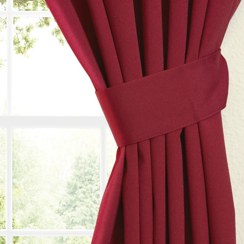 Currahee Cotton Blend Room Darkening Curtain Pair, Ruby Red, 52" W x 84" L