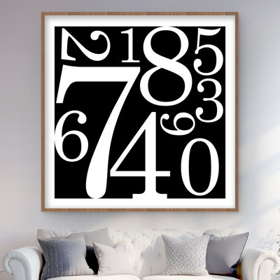 Zero to Nine - Black & White Framed Matted Print for Decor