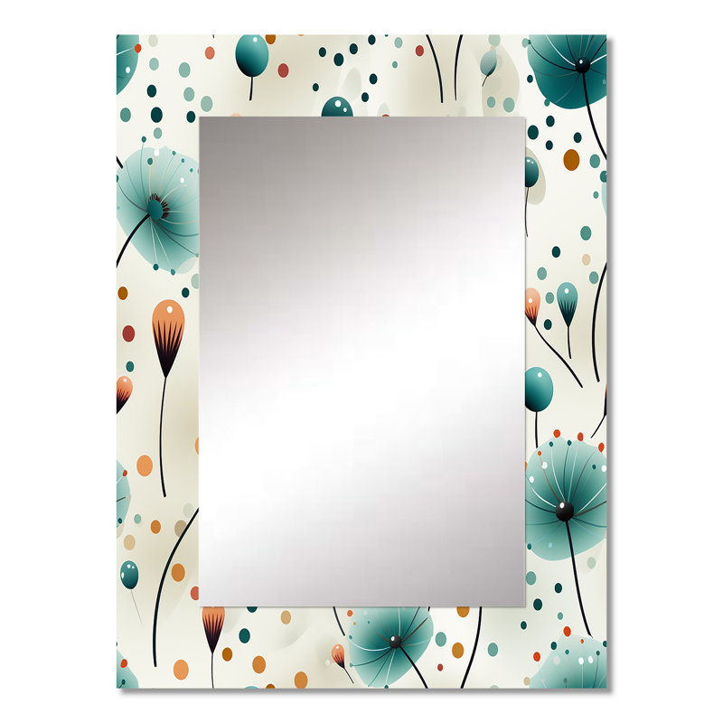 Motif à pois Bettrys Dreams - miroir mural décoratif à pois, miroir moderne, impression sur métal, 32 po x 24 po