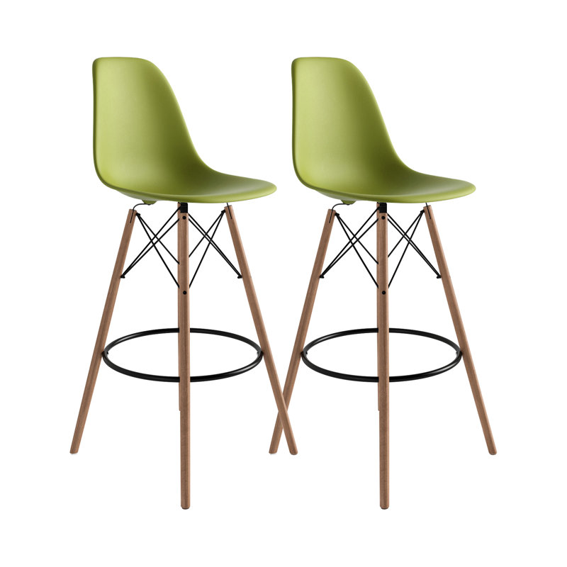 Jordan Bar & Counter Stool, Green/Natural, Bar Stool (29.5" Seat Height)