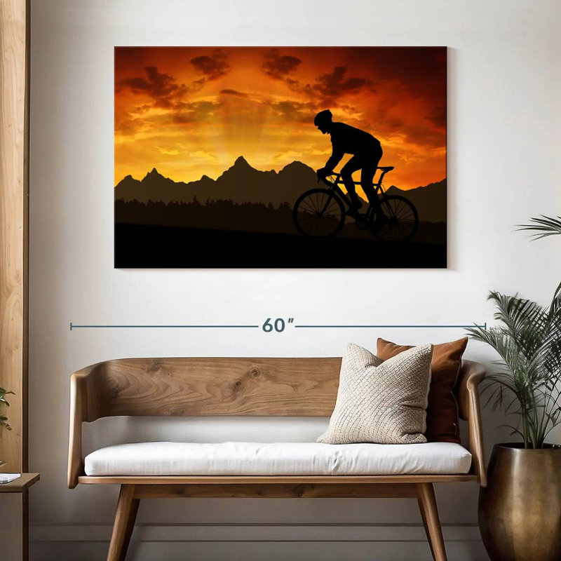 Senne, coucher de soleil à vélo, H 32 po x l 48 po